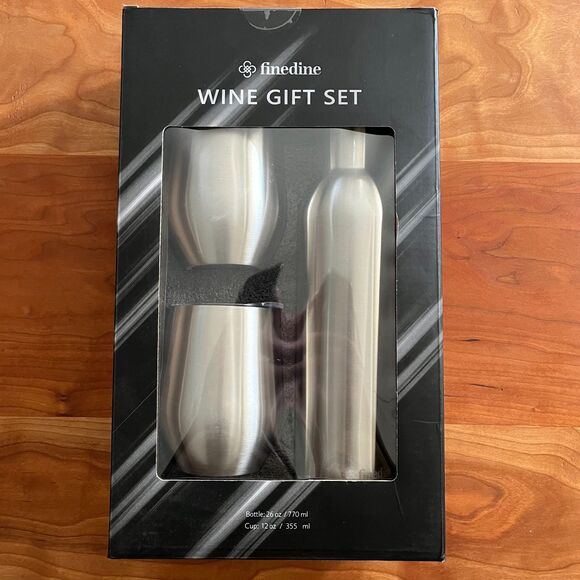 NWT - Finedine Insulated Wine Bottle and Wine Tumblers Gift Set - Picture 1 of 2